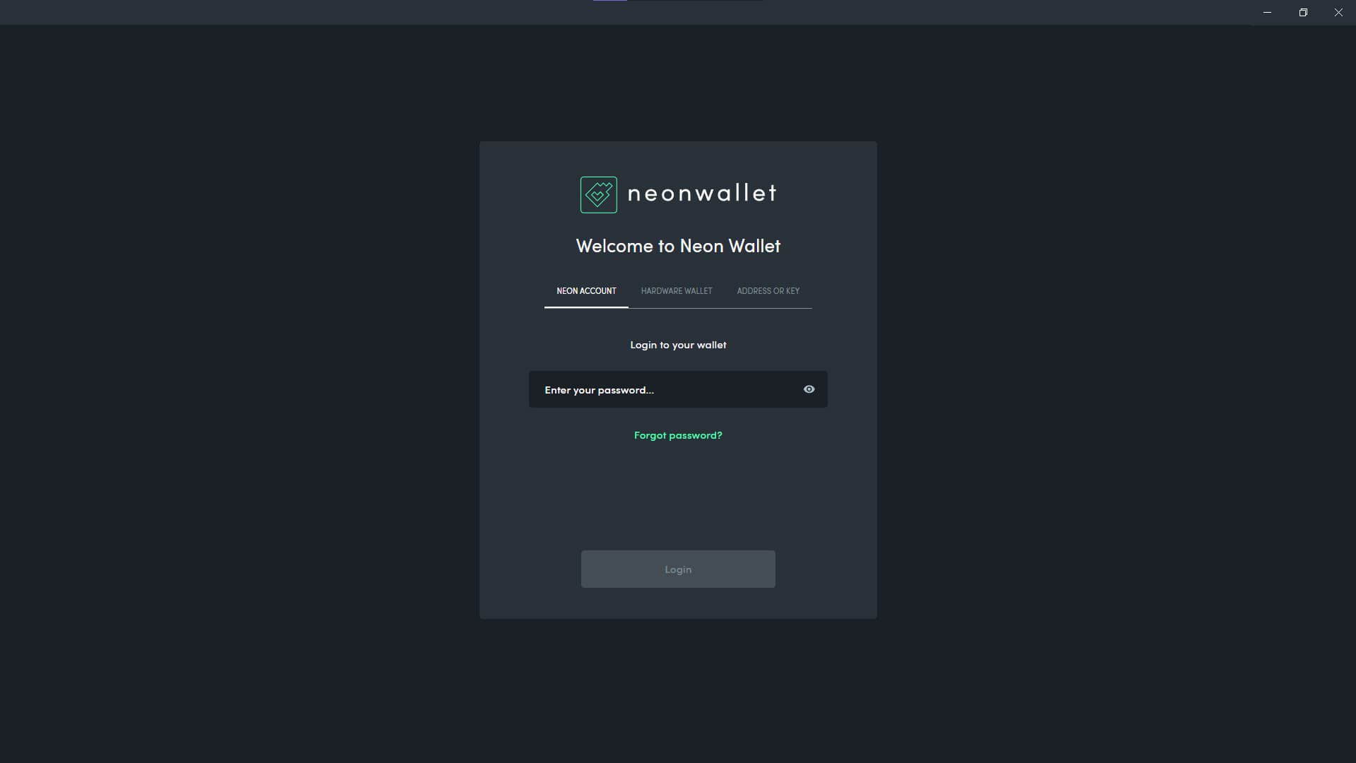 Neon Wallet Desktop sample Image